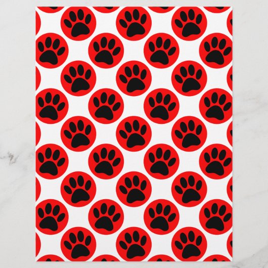 Black Dog Paws In Red Polka Dots (Front)