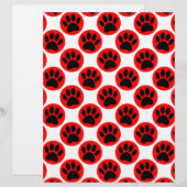 Black Dog Paws In Red Polka Dots (Front/Back)