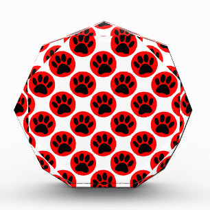 Black Dog Paws In Red Polka Dots Award