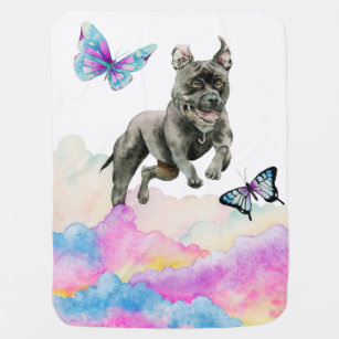 Black Dog, Pit Bull Terrier, Magical Baby Blanket