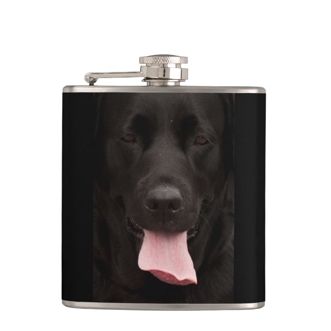 Black dog portrait flask (Front)