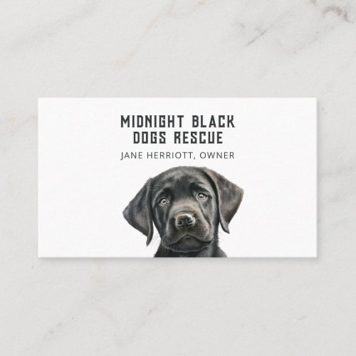 Black Dog Rescue Organization Business Card