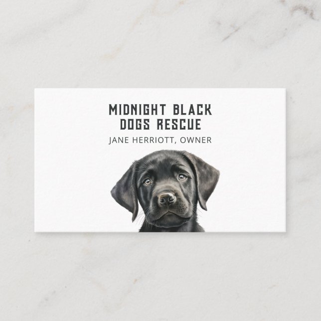 Black Dog Rescue Organization Business Card (Front)