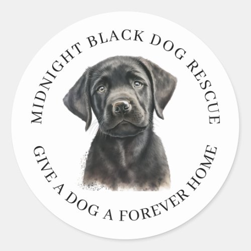 Black Dog Rescue Organization Classic Round Sticker