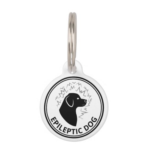 Black Dog Silhouette Epileptic Dog Alert Pet ID Tag