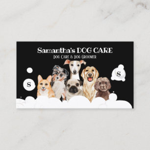 Black Dog Spa Salon Sitting Bath Groomer Business Card