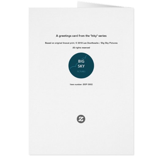 Black Dog Springador Labdrador Lino Print Card (Back)