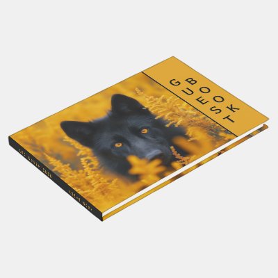 Black Dog  Stunning Gold Eyes Custom Text Spine