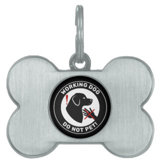 Black Dog W/ Hanging Ears Working Dog Do Not Pet ID Tag