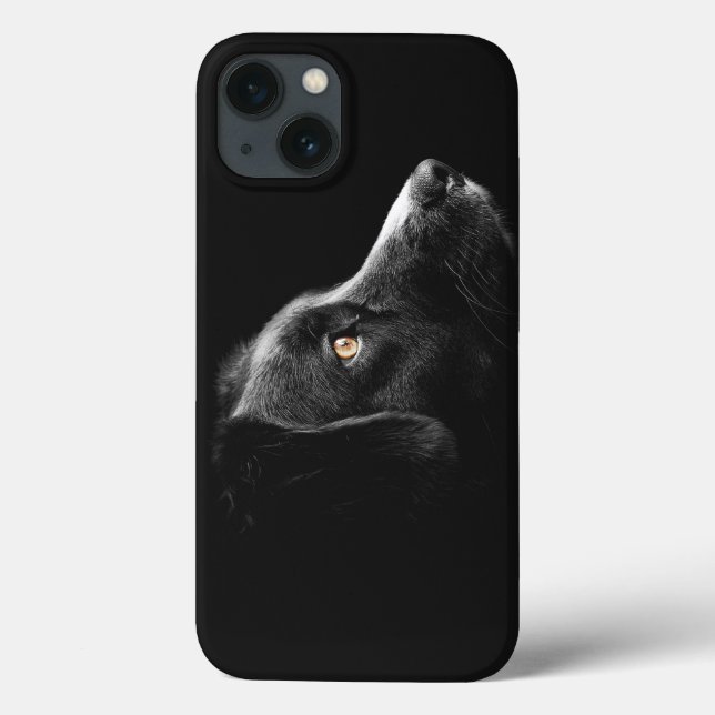 Black Dog Watching Case-Mate iPhone Case (Back)