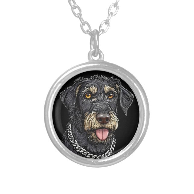 Black Dog With Chain Necklace (Front)