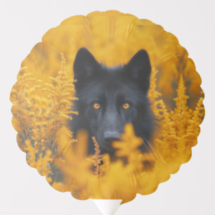 Black Dog with Stunning Gold Eyes Balloon
