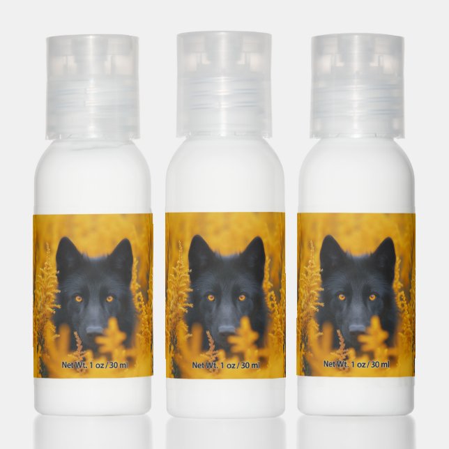 Black Dog with Stunning Gold Eyes Hand Lotion (Set)