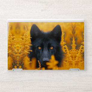 Black Dog with Stunning Gold Eyes HP Laptop Skin
