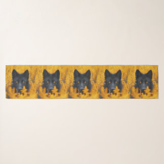 Black Dog with Stunning Gold Eyes Scarf