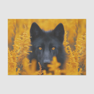 Black Dog with Stunning Gold Eyes Tissue Paper