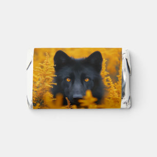 Black Dog Wolf w/ Stunning Gold Eyes Hershey's Miniatures