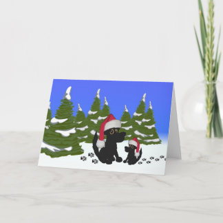 Black Dogs Christmas Card Blank Inside