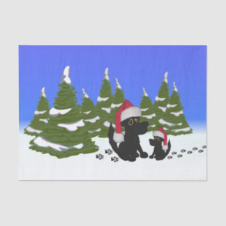Black Dogs Christmas Tissue Paper