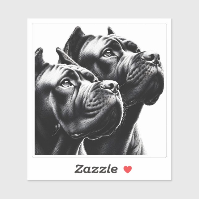 Black Dogs Posing in Artistic Close-Up Portrait Sticker (Sheet)