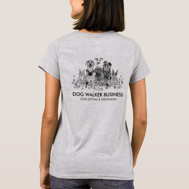 Black Dogs Services groomer walker sitter T-Shirt (Back)