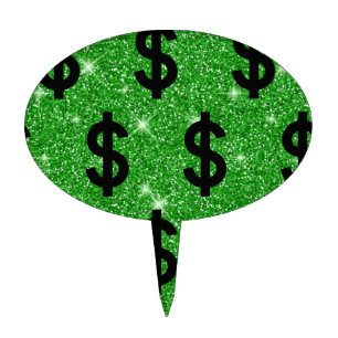 Black Dollar Sign Money Entrepreneur Wall Street Cake Topper