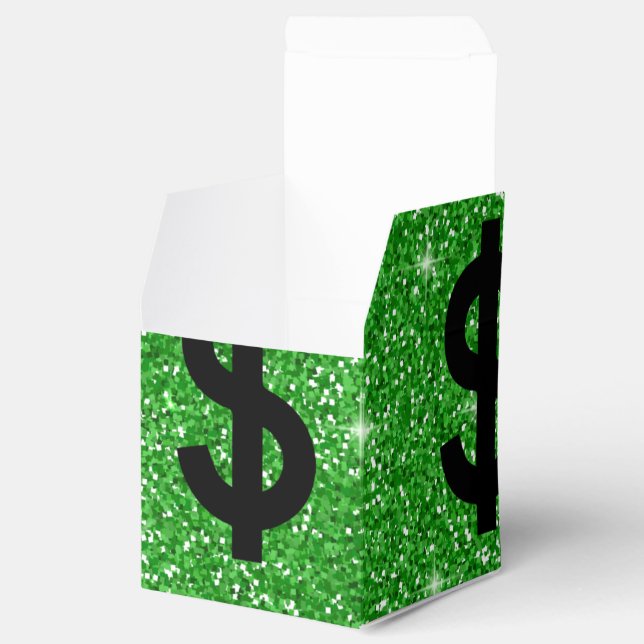 Black Dollar Sign Money Entrepreneur Wall Street Favor Boxes (Opened)