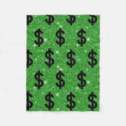 Black Dollar Sign Money Entrepreneur Wall Street Fleece Blanket