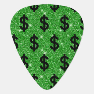Black Dollar Sign Money Entrepreneur Wall Street Guitar Pick