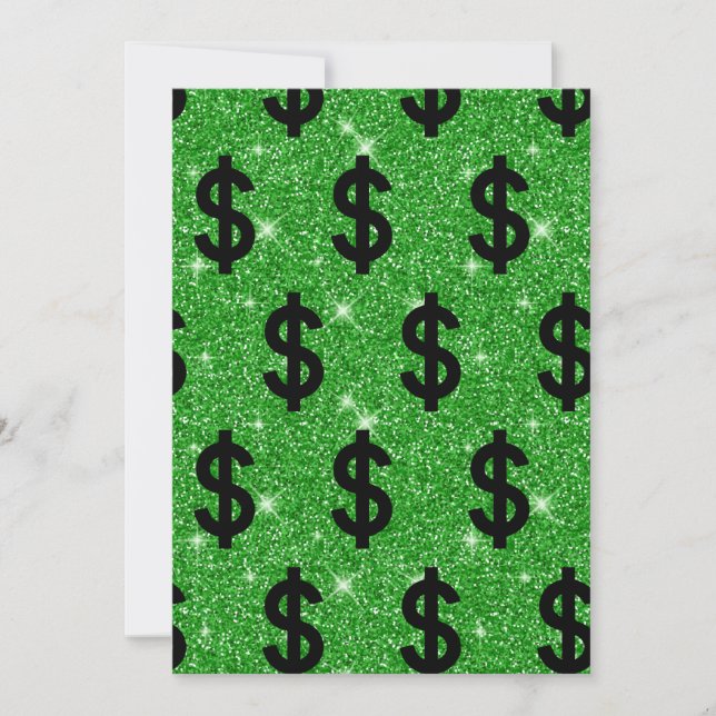 Black Dollar Sign Money Entrepreneur Wall Street Invitation (Front)
