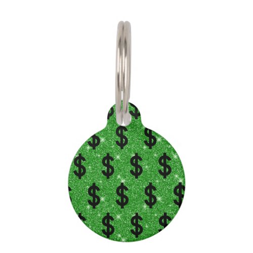 Black Dollar Sign Money Entrepreneur Wall Street Pet ID Tag