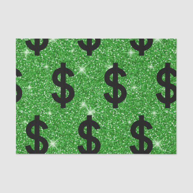 Black Dollar Sign Money Entrepreneur Wall Street Tissue Paper (Front)