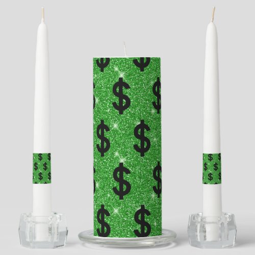 Black Dollar Sign Money Entrepreneur Wall Street Unity Candle Set