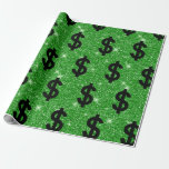 Black Dollar Sign Money Entrepreneur Wall Street Wrapping Paper