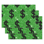 Black Dollar Sign Money Entrepreneur Wall Street Wrapping Paper Sheets