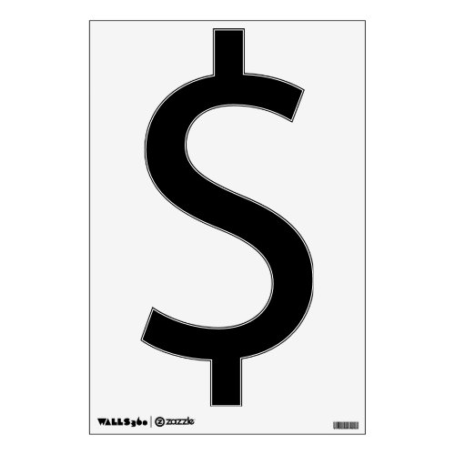 Black Dollar Sign Wall Decal Modern Office Decor