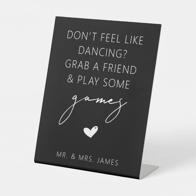 Black don’t feel like dancing, play games sign (Front)