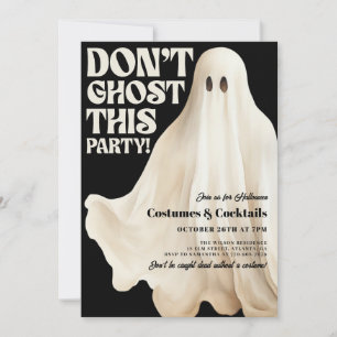 Black Don't Ghost This Party Funny Halloween Invitation