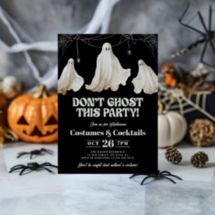 Black Don't Ghost This Party Funny Halloween Invitation