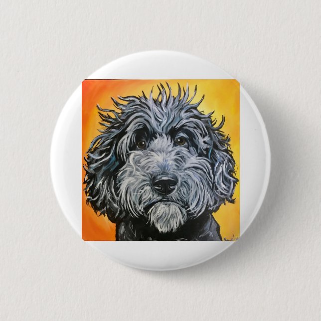 Black doodle button (Front)