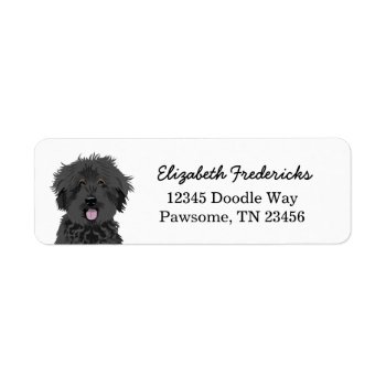 Black Doodle Dog Custom Return Address Label by FriendlyPets at Zazzle