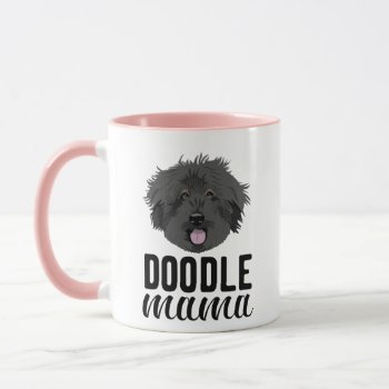 Black Doodle Dog Mama Custom Photo Mug by FriendlyPets at Zazzle