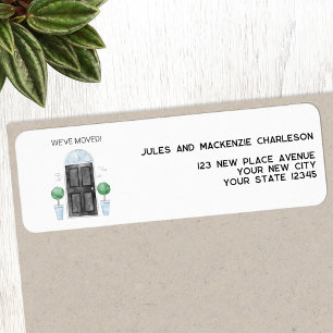 Black Door We Have Moved New Home Return Address Label