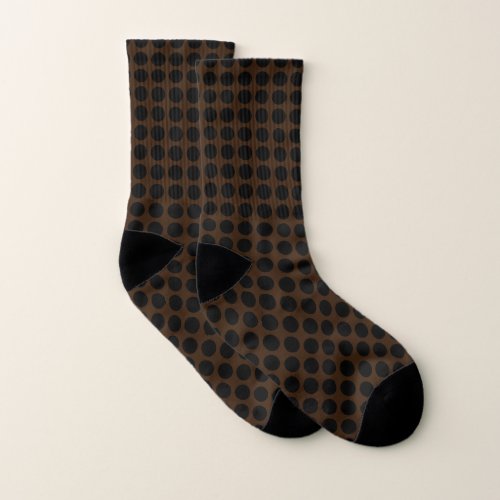 Black Dot brown socks