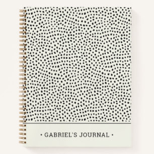 Black Dot Pattern Add Your Name Notebook