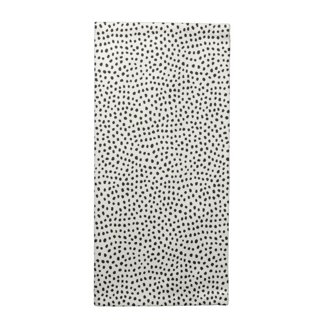 Black Dot Pattern Cloth Napkin (Half Fold)
