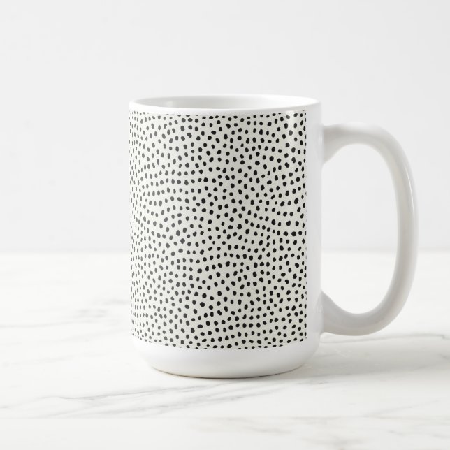 Black Dot Pattern Coffee Mug (Right)