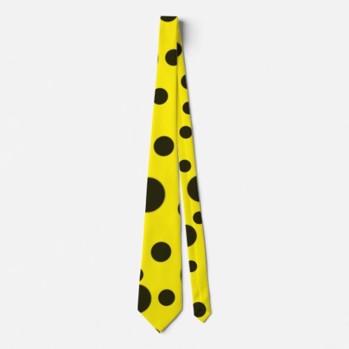Black Dot Pattern Design on yellow BG   Neck Tie