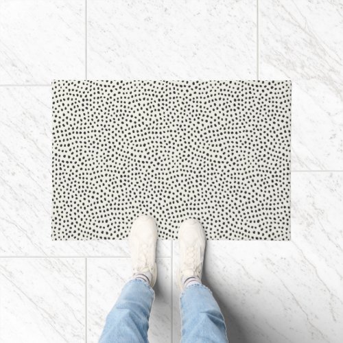 Black Dot Pattern Doormat