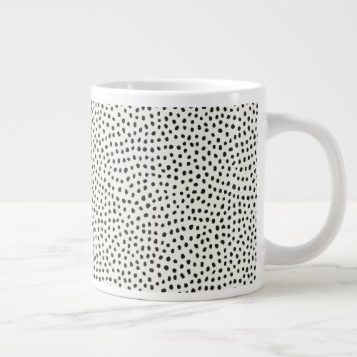 Black Dot Pattern Giant Coffee Mug